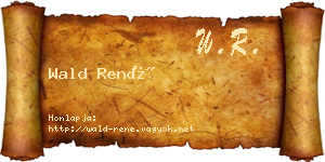 Wald René névjegykártya